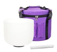 Siceeoly 12 inch Crystal Singing Bowl B Note Crown Chakra Quartz Singing Bowl 12" Meditation Sound Healing with Durable Carrying Case Suede Striker O-ring