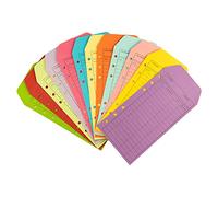 Sicheii 12Pcs Budget Envelopes, 6-Hole Money Envelopes for Cash, Colorful Cash Envelopes for Budgeting Binder Wallet Saving System, Monthly Weekly Tracking Budget Planner Sheets, 6.4 x 3.4 in