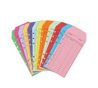 Sicheii 12Pcs Budget Envelopes, 6-Hole Money Envelopes for Cash, Colorful Cash for Budgeting Wallet Saving System, Monthly Weekly Tracking Budget Planner Sheets, 6.4 x 3.4 in