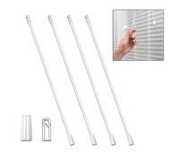Sicheii 17 Inch Long Vertical Blind Wand, Window Blind Tilt Rod, Blind Tilt Wand Replacement with Hook and Grip, Blinds Replacement Wand Clear, Blind Control Stick Parts, Opener Accessory (4 Pack)