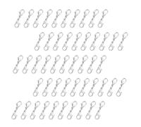 Sicheii 50 PCS Double Lobster Clasp and Closures, Necklace Chain Extender Claw Connector, Small Bracelet Extension Shortener Replacement, for Women DIY Jewelry Making, Silver