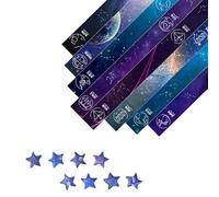Sicheii 540 Sheets Lucky Star Paper Strips, 12 Constellation Origami Star Paper Strips 8 Patterns to Make Origami Stars, Starry Sky Folding Making for Art Craft, A