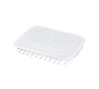 Sicheii Bacon Keeper for Refrigerator Airtight with Soft Silicone Lid, Deli Lunch Meat Container for Fridge, Stackable Cold Cuts Food Storage Containers, Ham and Cheese Shallow Holder Saver (1 Pack)