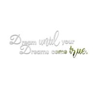 Sicheii Dream Until Your Dreams Come True Wall Decals, Peel and Stick Acrylic Mirror Wall Stickers for Bedroom Living Room, Motivational Wall Decor, Inspirational Quote Saying (Silver)