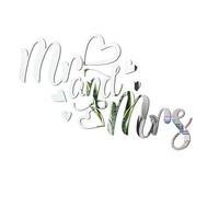Sicheii Mr and Mrs Mirror Wall Decal, Removable Bedroom Decor for Couples, Mr & Mrs Sign, 3D Acrylic Mirror Wall Sticker Wedding Decals, Lettering Saying Wall Art Room Home Decoration, Silver