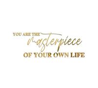 Sicheii, You are The Masterpiece of Your Own Life Wall Decals, Vinyl Mirror Wall Decor Stickers Quotes Peel and Stick, Removable Inspirational Motivational Wall Art Stickers for Office Room, Gold