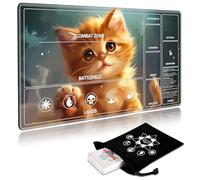 SichKards for MTG Playmat with Card Storage Bag,Non-Slip Rubber Base & Smooth Surface 24x14in,Beginner-Friendly Magic Mat for Commander Deck,Cute Little Orange Cat