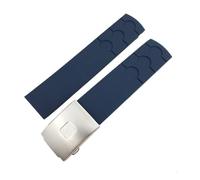 SiChouwz 20mm Rubber Silicone Watch Strap Black Blue Orange Folding Buckle Waterproof Watchband Compatible With Tissot PRS516 T044 Watch(Blue silver,20mm)