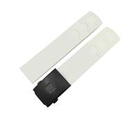 SiChouwz 20mm Rubber Silicone Watch Strap Black Blue Orange Folding Buckle Waterproof Watchband Compatible With Tissot PRS516 T044 Watch(White black,Without clasp)