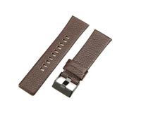 SiChouwz Compatible With Diesel Genuine Leather Watchbands Dz4318 Dz1405 Dz1206 Buckle Breathable Waterproof Strap 24 26 28mm(Brown-Black-K3,22mm)