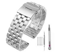 SiChouwz Metal Watch Band Stainless Steel Bracelet Straps Replacement Screws Link 20mm/22mm/24mm/26mm