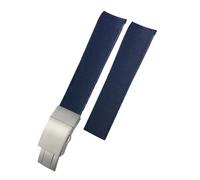 SiChouwz Rubber Watchband 19mm 20mm 21mm Silicone Strap Compatible With Longines Hydroconquest L3 781 782 VHP Black Blue Watch Bracelets(Blue,19MM_WITH LETTERS)