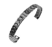 SiChouwz Solid Stainless Steel Watch Band Compatible With Armani Women's Small Size Watch Strap Compatible With Mesh Belt 6mm 8mm 10mm(LR-G01-Black,16mm)