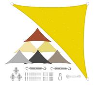 Sichtschutz Equilateral Triangle Canopy 2x2x3M, Anti-UV Sun Shade Sail, 90% UV Block, Fabric Durable, for Garden, Patio - yellow