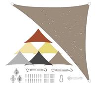 Sichtschutz Equilateral Triangle Canopy 2x2x3M, Durable Oxford Canopy, Made of High-grade Polyester, With Fixing Kit, for Backyard Garden - Khaki