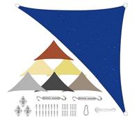 Sichtschutz Triangle Sun Shade Sail 3.6x3.6x5M, Durable Oxford Canopy, 90% UV Protection, Fabric Durable, for Square Outdoor Garden - blue