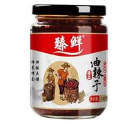 Sichuan Charcoal Burning Chili Sauce Chili Sauce Chili Sauce Mixed Meal Souce Stirred Fermented Flour Sauce Seasoning Sauce Tiger Skin Pepper Chopped Chili (Handmade oil chilli 240g)
