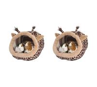 Sichuny 2X Hedgehog Guinea Pig Bed Accessories Cage Toys Bearded Dragon House Hamster Supplies Habitat,L