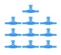 Sichuny Plastic Aquarium 2-Way Air Pump Control Valves Blue Pack of 10