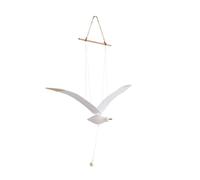 Sichuny Soaring Seagulls Hanging Mobile Wing Wood Flying Seagull Decor Ceiling Pendant Unique Home Nautical Wall Decoration Easy to Use White