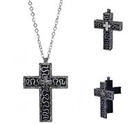 SICHYBGB 3D Printed Cross Necklace with Dark Box Ten Character Pendant, Vintage Handmade Men's and Women's Pendant Jewellery, Fashion Unisex Gift Ideas