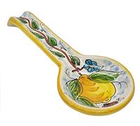 Sicilia Bedda - Spoon Rest in Caltagirone Ceramic - Various Designs - Authentic Hand Painted Product (Lemon Branch)