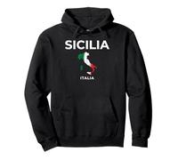 Sicilia Italia Flag Map Italian Heritage Sicily Native Pullover Hoodie