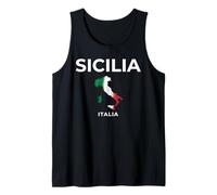Sicilia Italia Flag Map Italian Heritage Sicily Native Tank Top