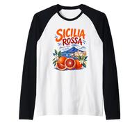 Sicilia Rossa Sicily Blood Oranges Mt Etna Italy Coastal Raglan Baseball Tee