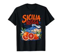 Sicilia Rossa Sicily Blood Oranges Mt Etna Italy Coastal Value Graphic T-Shirt, Men, Black, L