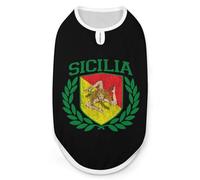 Sicilian Flag on Shield with Laurels Funny Dog Vest Cute Sleeveless Pet Shirt Pullover Cats T-Shirts Tank Tops L
