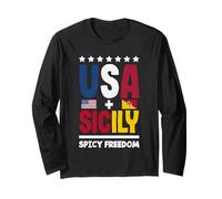 Sicilian Italian Heritage Apparels USA Sicily Spicy Freedom Long Sleeve T-Shirt