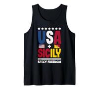 Sicilian Italian Heritage Apparels USA Sicily Spicy Freedom Tank Top