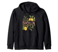 Sicilian Lemons Graphic Italian Heritage Vintage Sicilia Zip Hoodie