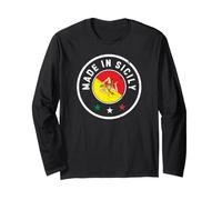 Sicilian Pride Made in Sicily Trinacria Flag Round Seal Long Sleeve T-Shirt