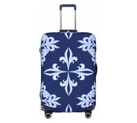 Sicilian style navyblue print Travel Luggage Covers - Elasticity Suitcase Covers Protector for Luggage 18-32 Inch