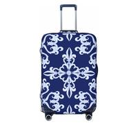 Sicilian style print navyblue Travel Luggage Covers - Elasticity Suitcase Covers Protector for Luggage 18-32 Inch