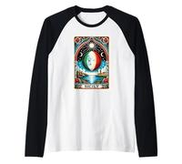 Sicilian Tarot Card With Italian Moon In Sicily Raglan Baseball Tee