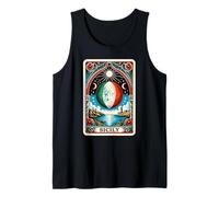 Sicilian Tarot Card With Italian Moon In Sicily Tank Top