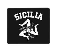 Sicilian Trinacria - Sicilia Mouse Mat Washable Mousemat With Stitched Edges Desk Mat For Travel Laptop Office 25X30Cm