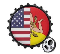 Sicilian U.S. Flag Fashion Bottle Opener Beer Cap Shape Fridge Magnets Can Openers for Home Bar