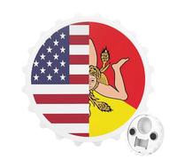 Sicilian U.S. Flag Fashion Bottle Opener Beer Cap Shape Fridge Magnets Can Openers for Home Bar