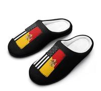 Sicilian U.S. Flag Men's House Slippers Memory Foam Shoes Indoor Outdoor Warm Cotton Slipper 9-10（42-43）