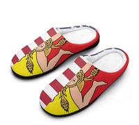 Sicilian U.S. Flag Men's Winter Slippers Memory Foam Cotton House Shoes Anti-Slip Rubber Sole Slippers 11-12（44-45）