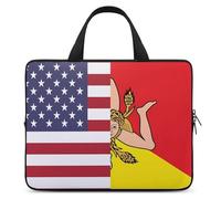 Sicilian U.S. Flag Trendy Laptop Bag with Handle Computer Carrying Case Lightweight Briefcases for Working