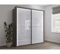 Sicily 2 Door Sliding Wardrobe 2 Door Sliding Havana/White