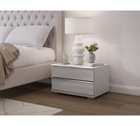 Sicily 2 Drawer Bedside Table 2 Drawers White/Havana