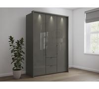 Sicily 3 Door Bi-Fold Wardrobe 3 Door Bi-Fold White/Havana