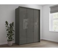 Sicily 3 Door Bi-Fold Wardrobe 3 Door Bi-Fold White/Havana