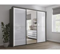 Sicily 3 Door Sliding Wardrobe 3 Door Sliding Havana/White
